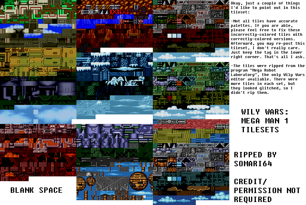 Mega Man: The Wily Wars: Mega Man - Tilesets