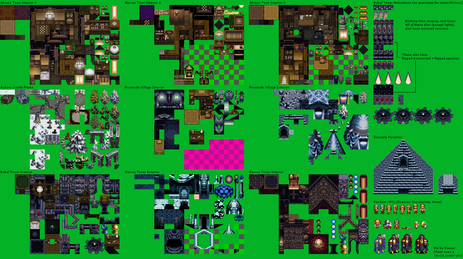 Treasure Hunter G (JPN) - Miscellaneous Tilesets