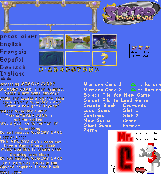Spyro 2: Ripto's Rage! - Title Screen Graphics