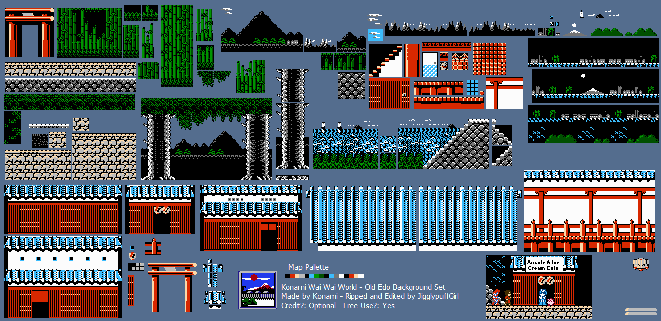 Wai Wai World (JPN) - Old Edo Background Set