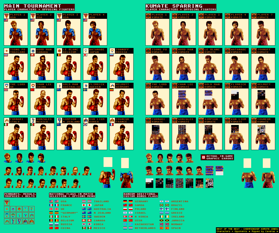 Best of the Best: Championship Karate - Characters + Opponents