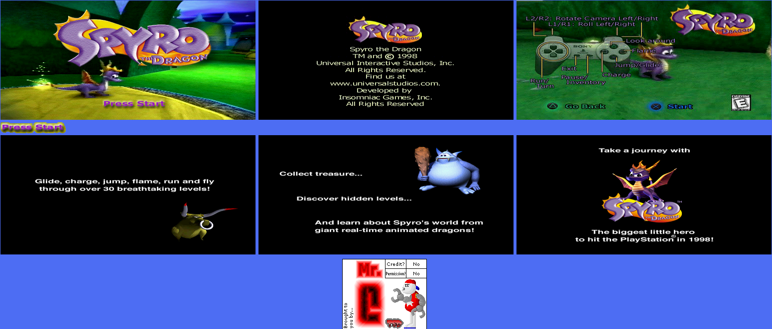 Spyro the Dragon - Title Screens (Tabloid Demo)