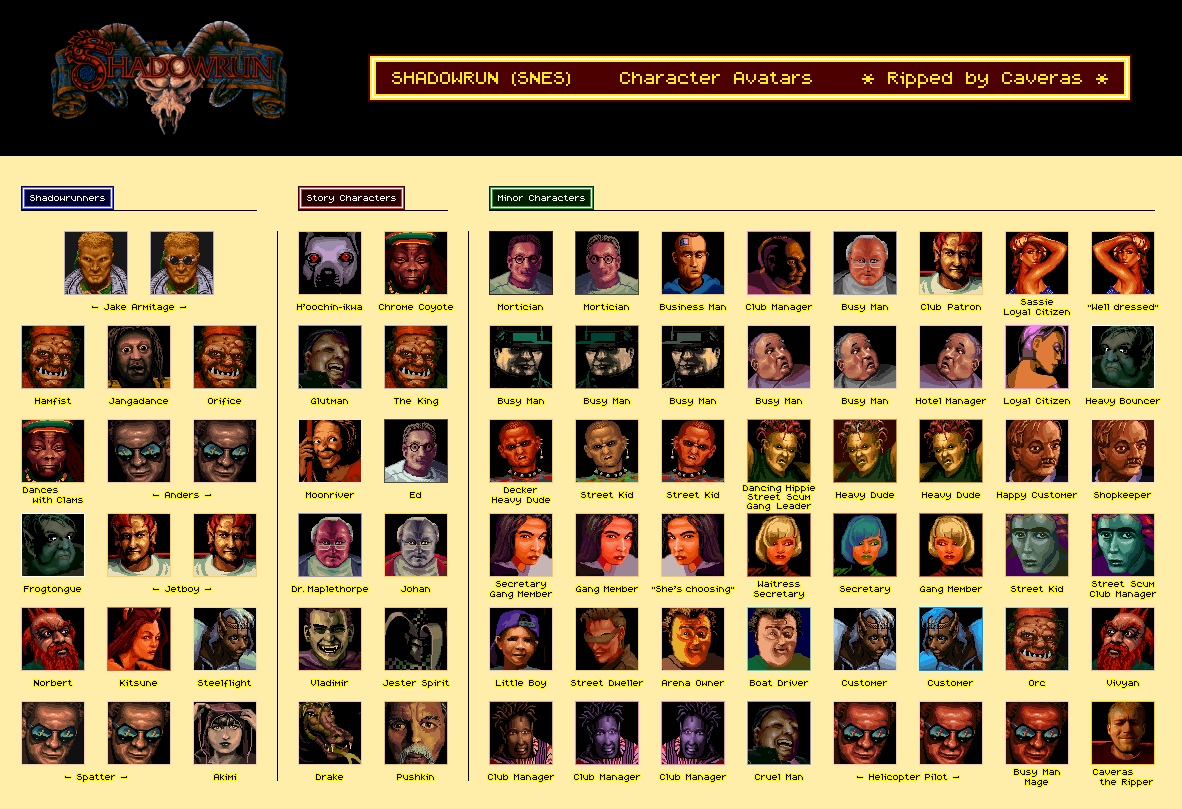 Shadowrun - Character Avatars