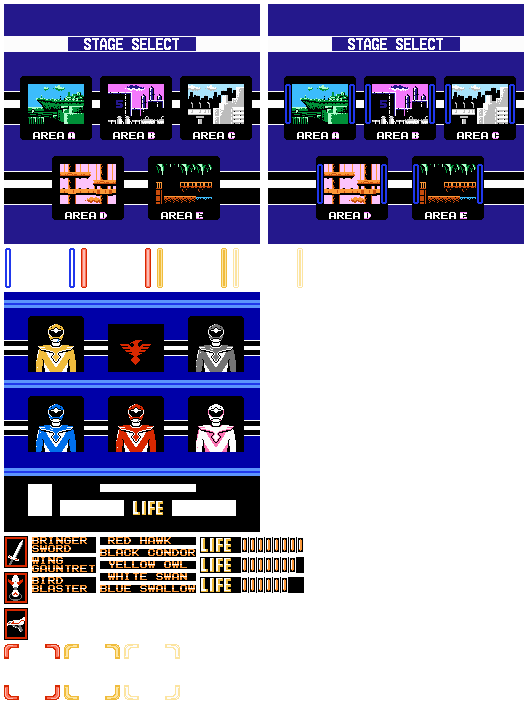 Choujin Sentai Jetman / Birdman Squadron Jetman (JPN) - Stage & Character Select