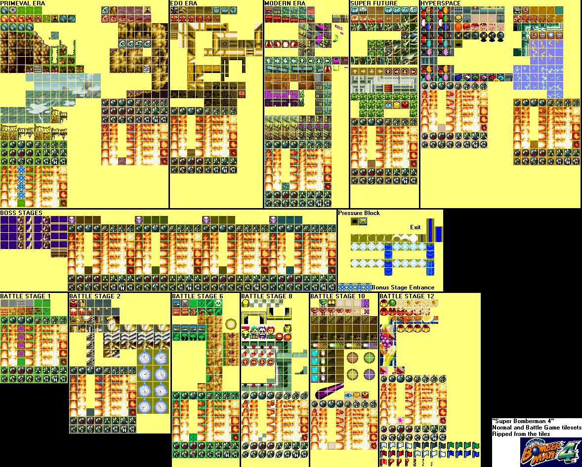 Super Bomberman 4 (JPN) - Tiles