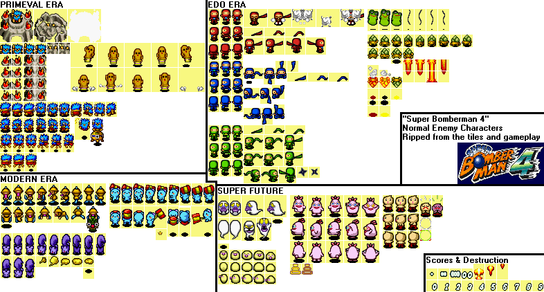 Super Bomberman 4 (JPN) - Normal Enemy Characters