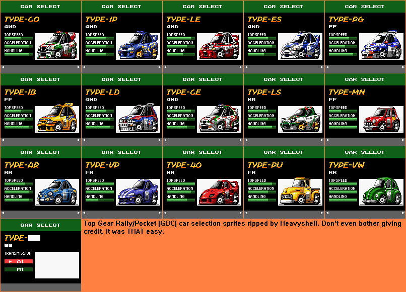Top Gear Pocket / Rally - Car Select