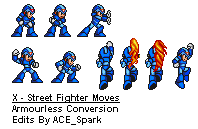 Mega Man X Customs - X (Street Fighter Moves, Extended)