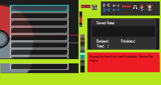 Pokémon Black 2 / White 2 - Save Menu
