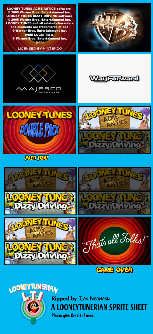 Looney Tunes Double Pack - Logos, Intro Title and Game Selections