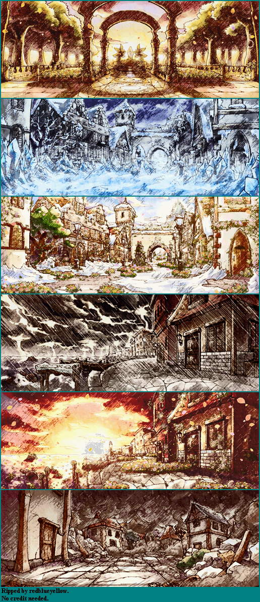 Chocobo to Mahou no Ehon: Majo to Shoujo to Go-nin no Yuusha - Book 4 Backgrounds