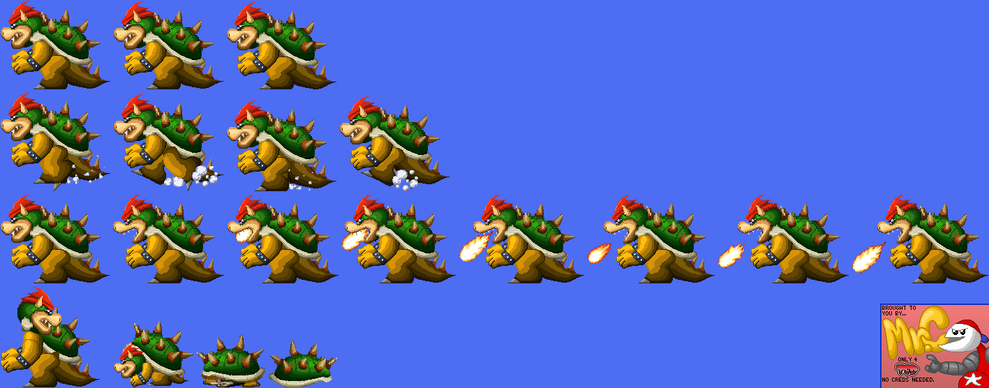 super mario kart bowser sprites