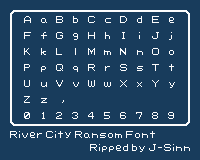River City Ransom / Street Gangs - Font