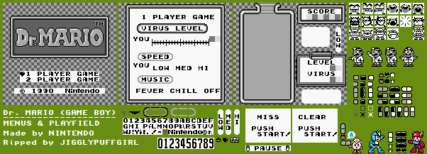 Dr. Mario - Menus and Playfield