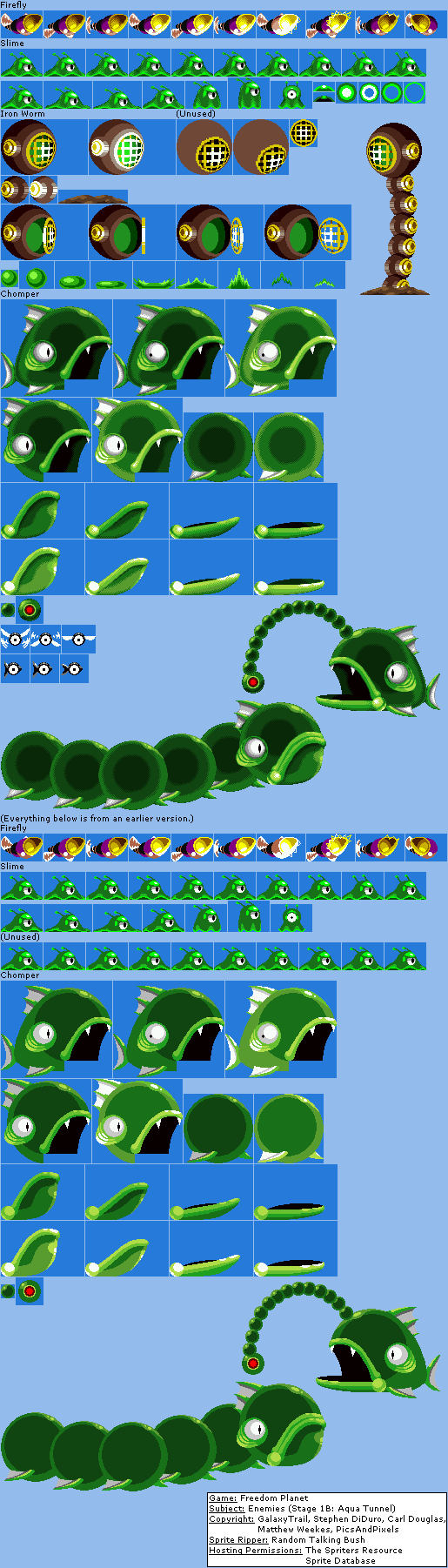 Enemies (Stage 1B: Aqua Tunnel)