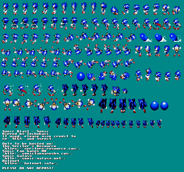 The spriters resource full sheet view sonic blast sonic