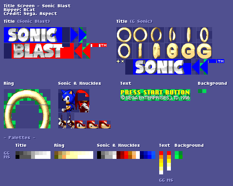 Sonic Blast - Title Screen