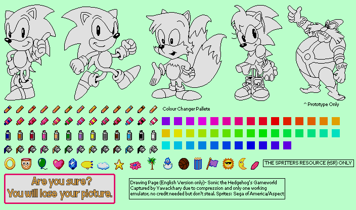 Sonic the Hedgehog's Gameworld - Drawing Page
