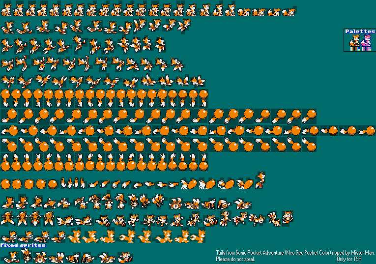 Sonic Advance Tails Sprites