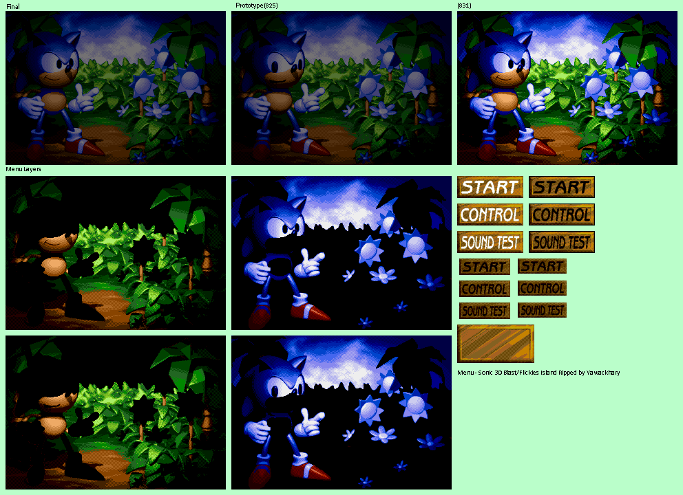 Sonic 3D Blast / Flickies' Island - Menu