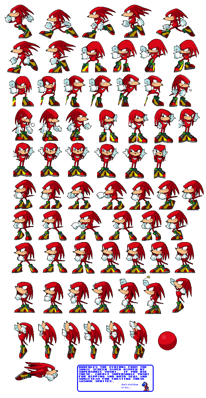 PC / Computer - Sonic Screensaver - Knuckles - The Spriters Resource