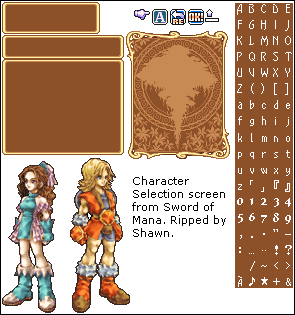 Sword of Mana - Character Select