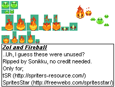 The Legend of Zelda: The Minish Cap - Zol and Fireball (unused)