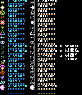 Rockman 4: Minus Infinity (Hack) - Weapon Icons