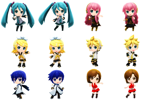 Hatsune Miku: Project Mirai 2 (JPN) - Characters