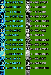 Rockman: Cross X (Hack) - Weapon Icons