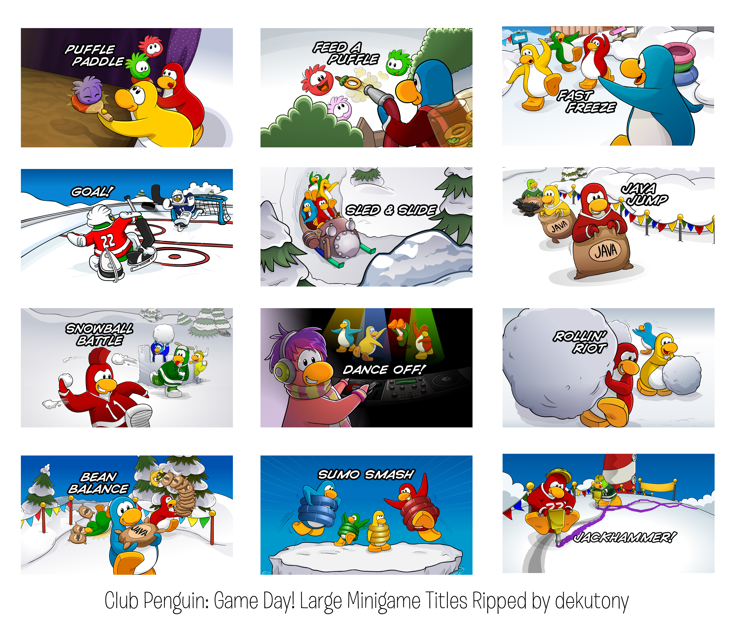 Wii - Club Penguin: Game Day! - Minigame Titles (Large) - The Spriters  Resource