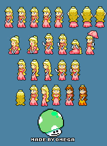 princess peach super mario world sprites