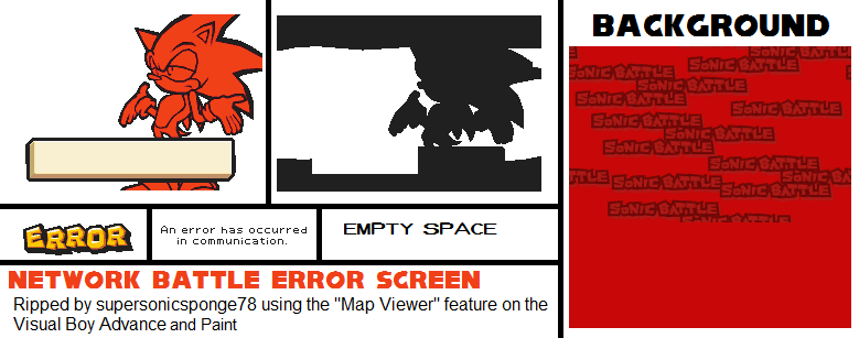 Sonic Battle - Network Battle Error Screen