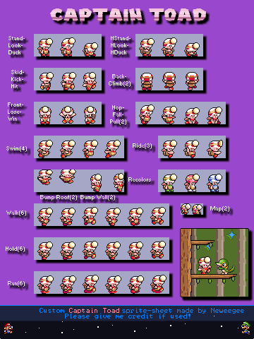 captain toad mario maker sprites