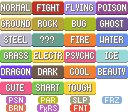 Pokémon Emerald - Type / Condition Icons
