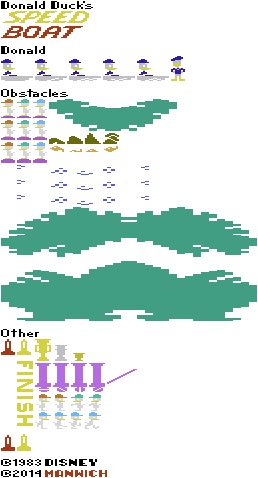 Donald Duck's Speedboat (Prototype) (Atari 2600) - Characters & Obstacles