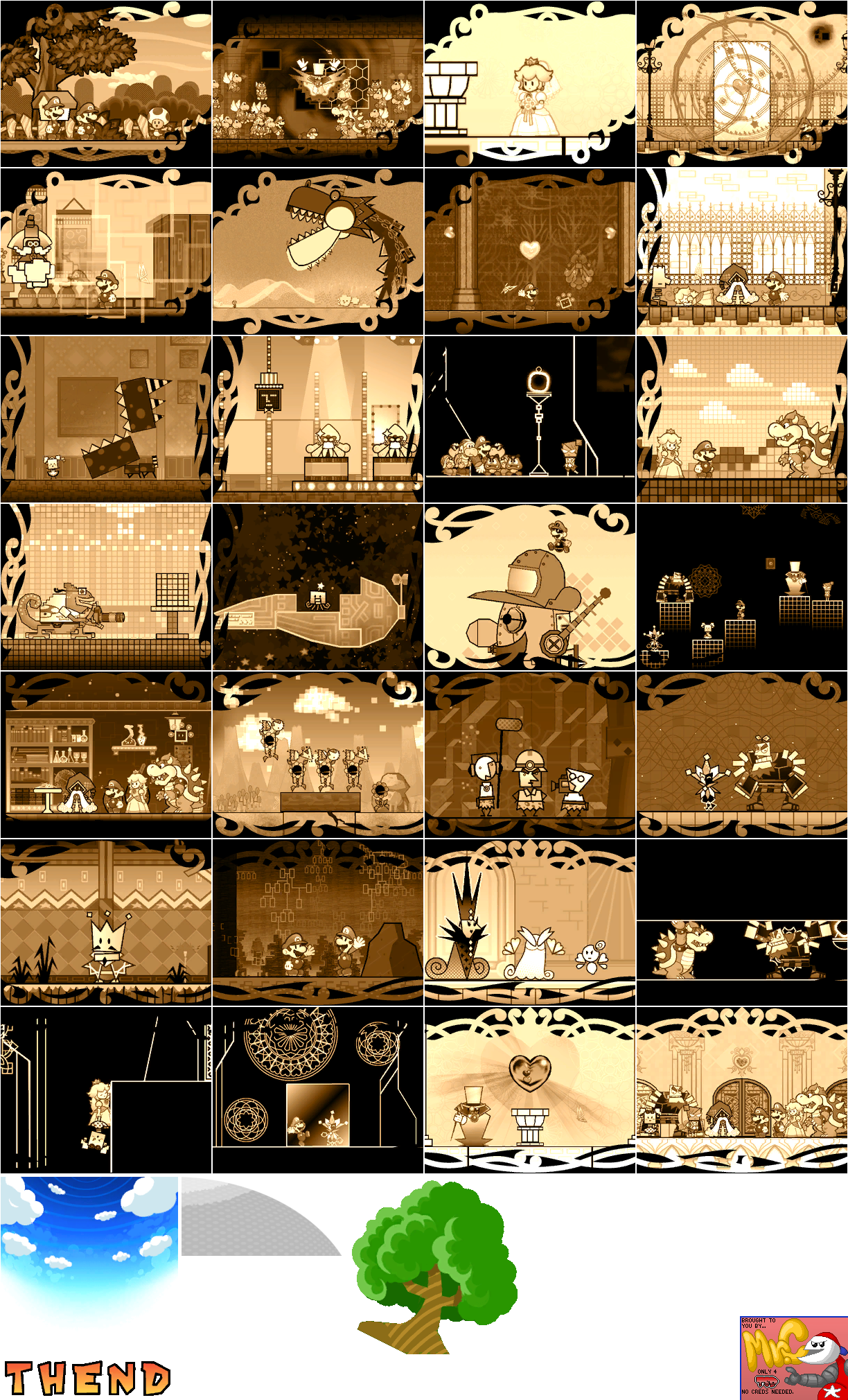 Super Paper Mario - Credits Images