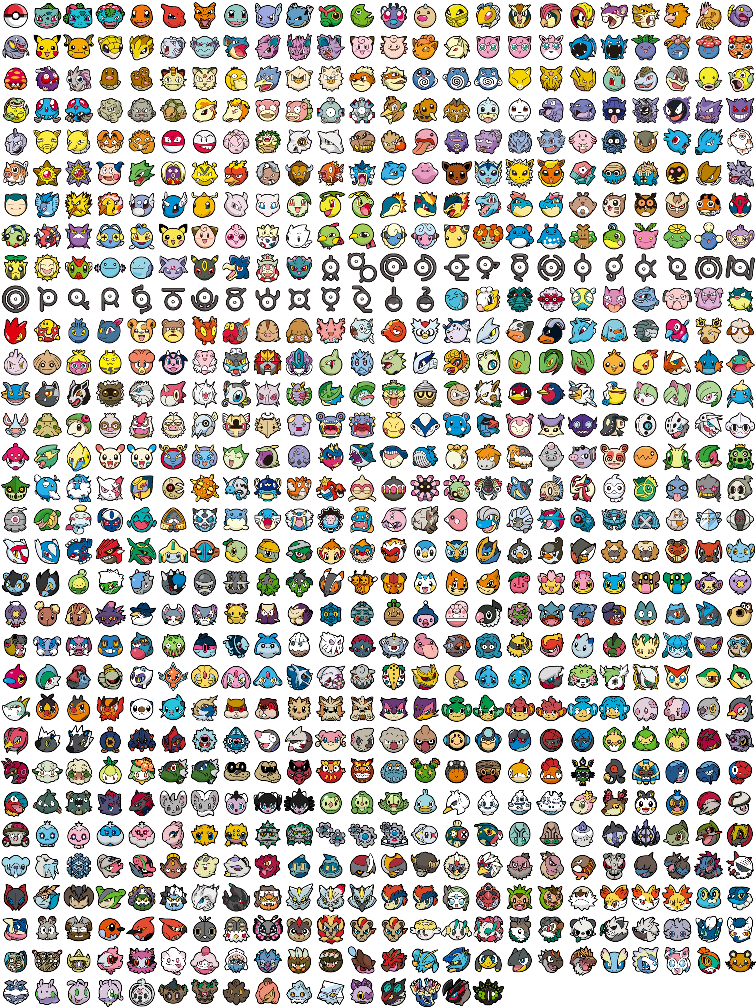 Pokémon Battle Trozei! / Pokémon Link: Battle! - Small Pokémon Icons