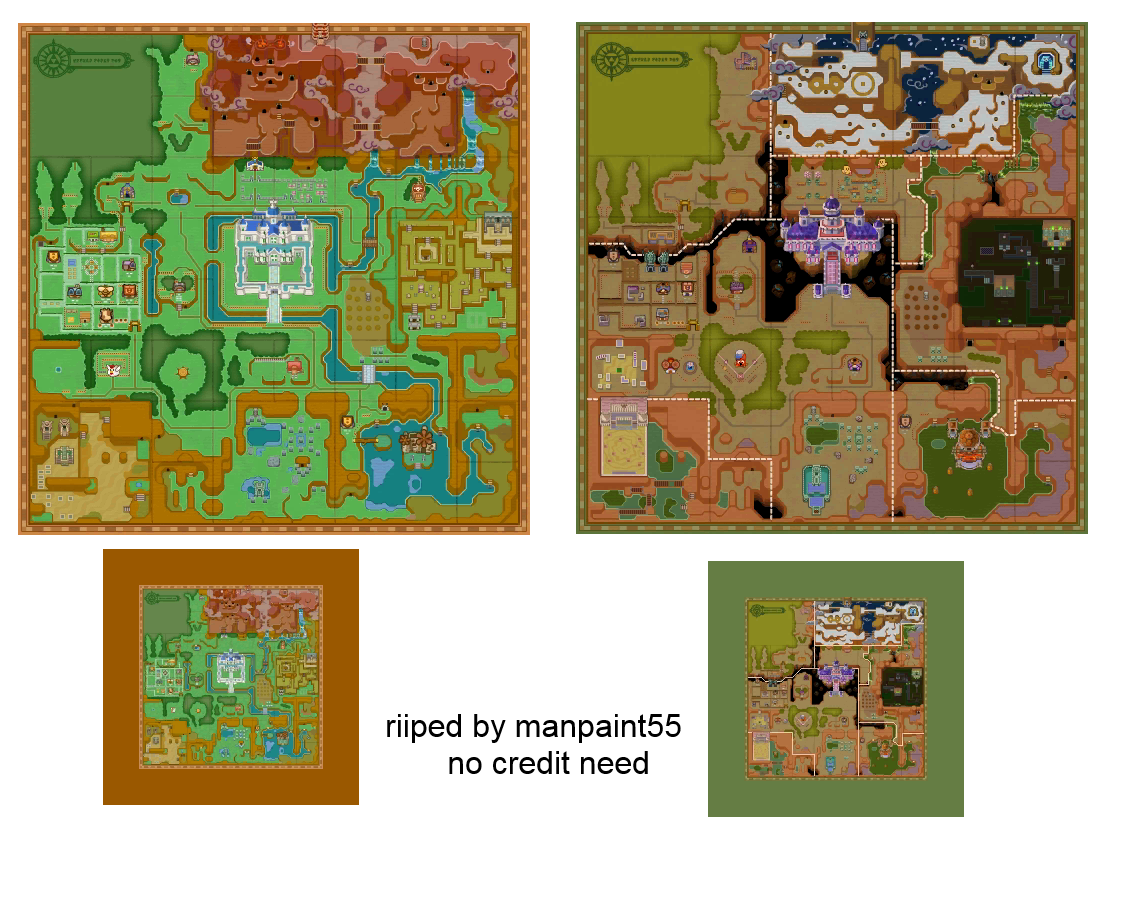 Hyrule and Lorule Maps