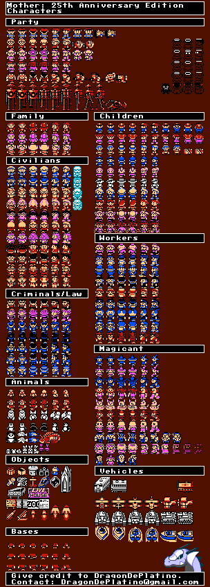 Mother: 25th Anniversary Edition (Hack) - Characters