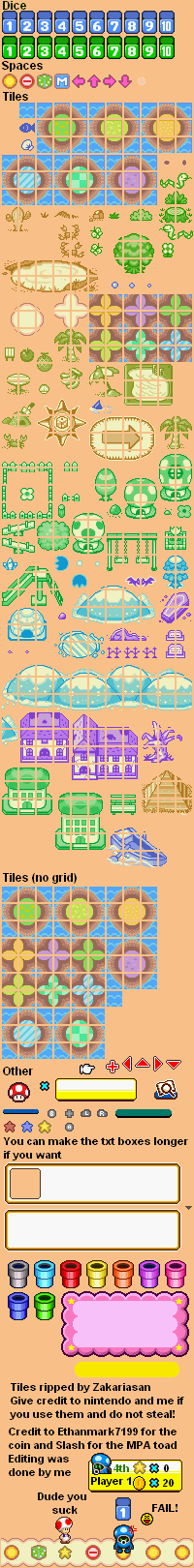 Mario Party Advance - Tileset and Miscellaneous