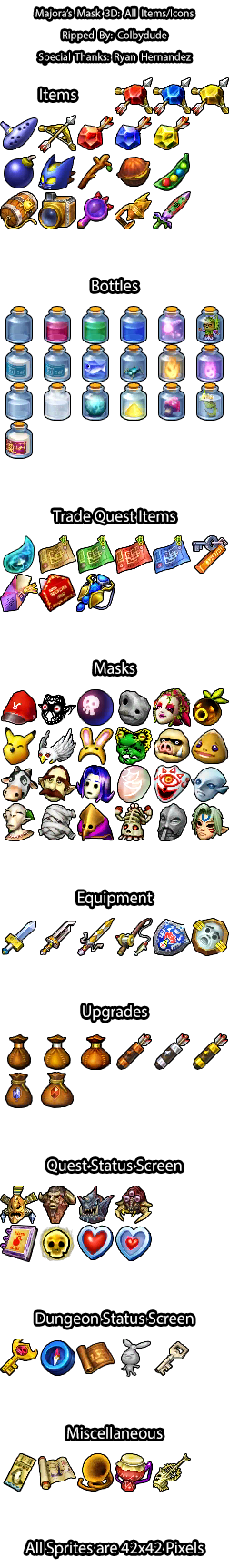 The Legend of Zelda: Majora's Mask 3D - Item Icons