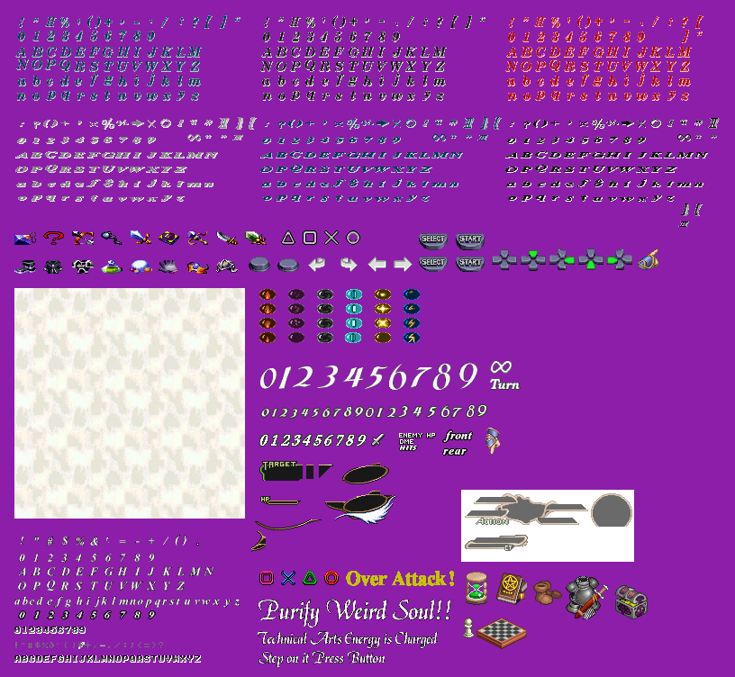 Valkyrie Profile: Lenneth - Fonts, Menu and Icons