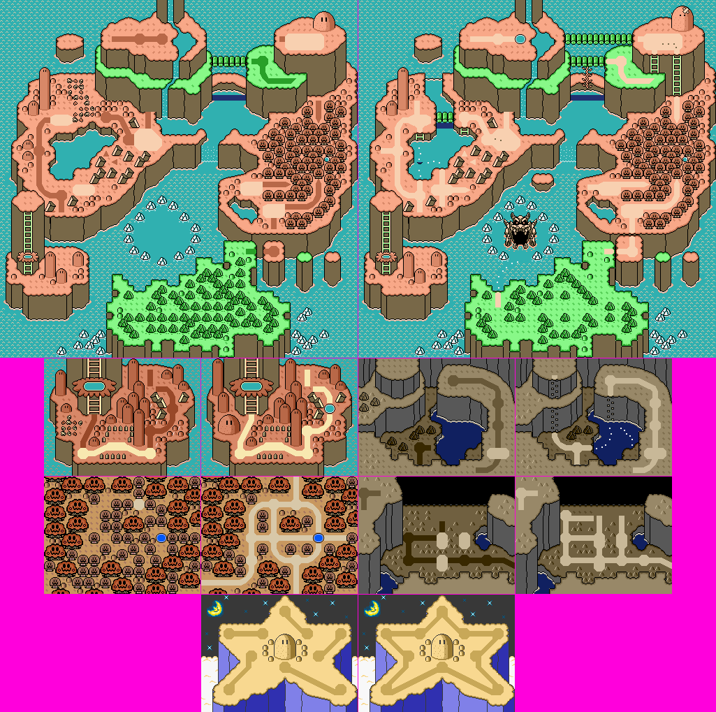 Super Mario World - World Map (Spriteless, Alternate Palette)