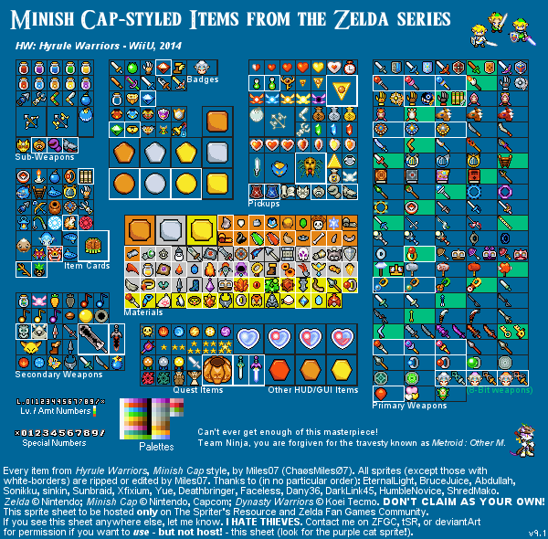 The Legend of Zelda Customs - Items (Hyrule Warriors, Minish Cap-Style)