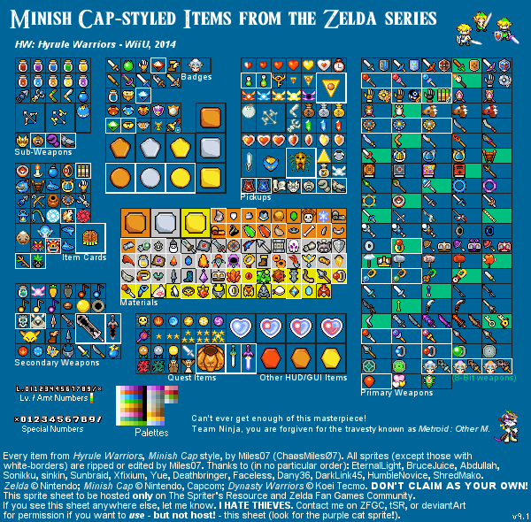 Items (Hyrule Warriors, Minish Cap-Style)