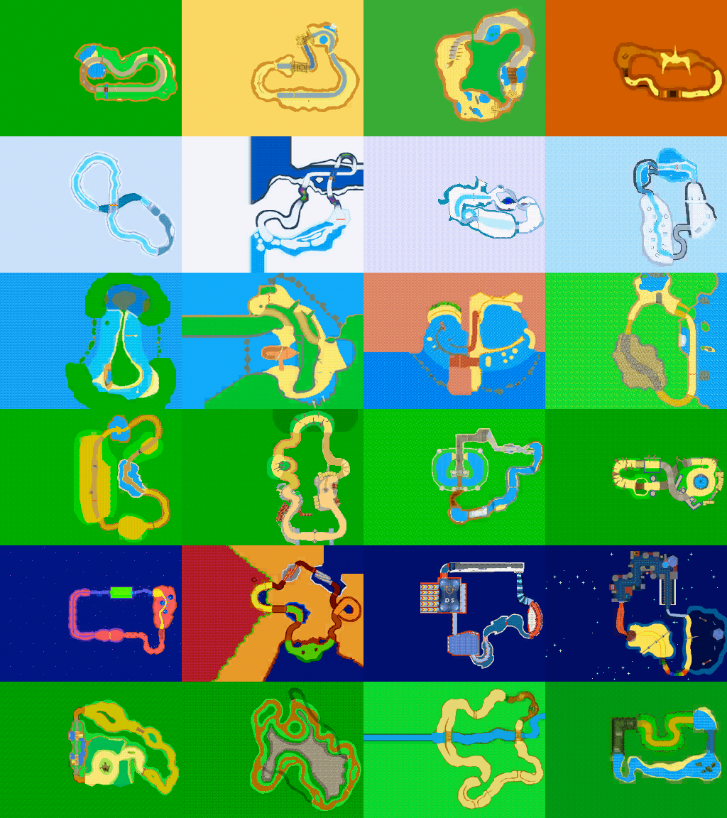 Diddy Kong Racing DS - Track Minimaps