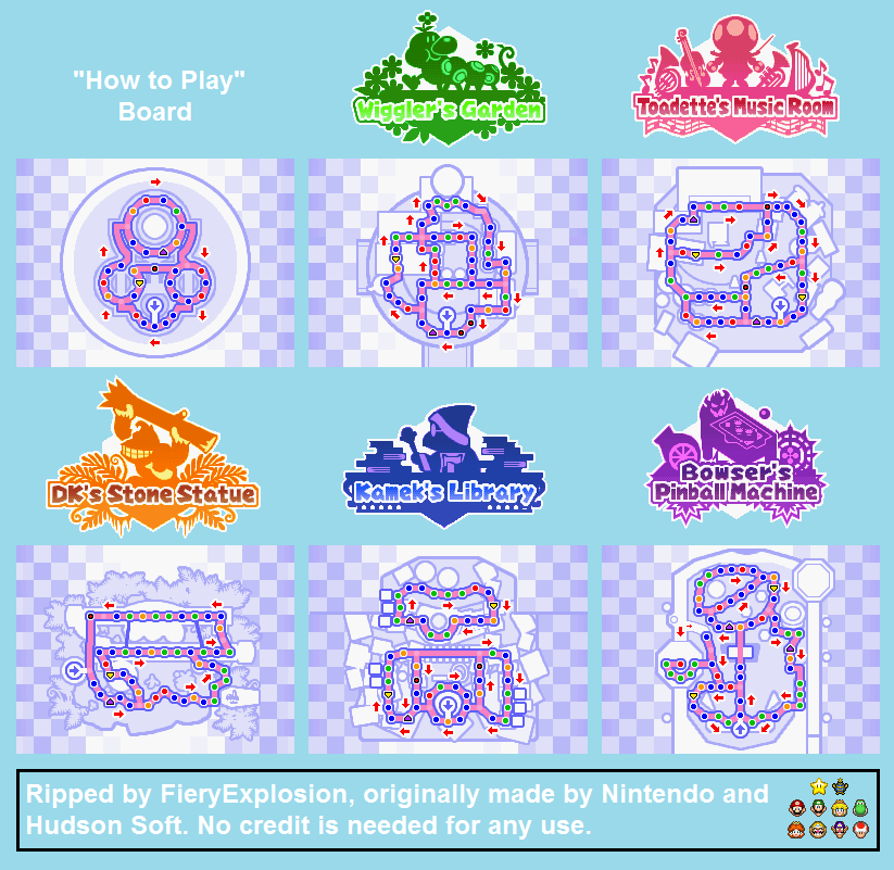 Mario Party DS - Top Screen Board Maps