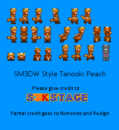 Tanooki Peach (Super Mario Bros. 2 SNES-Style)