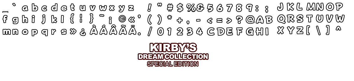 Kirby's Dream Collection - Font